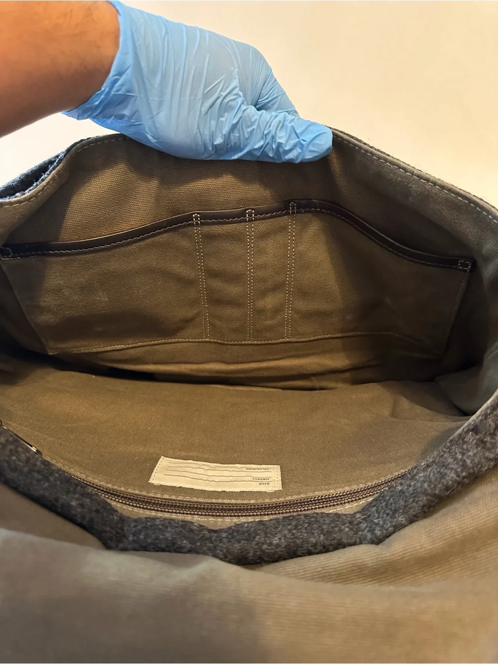Jack Spade Warren Street New York Gray Wool Felt Messenger Bag Crossbody Laptop